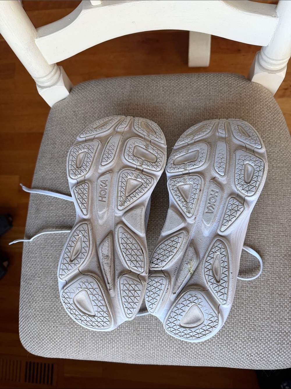 Hoka Bondi 8 White Cushioned Running Sneakers - Picture 10 of 13